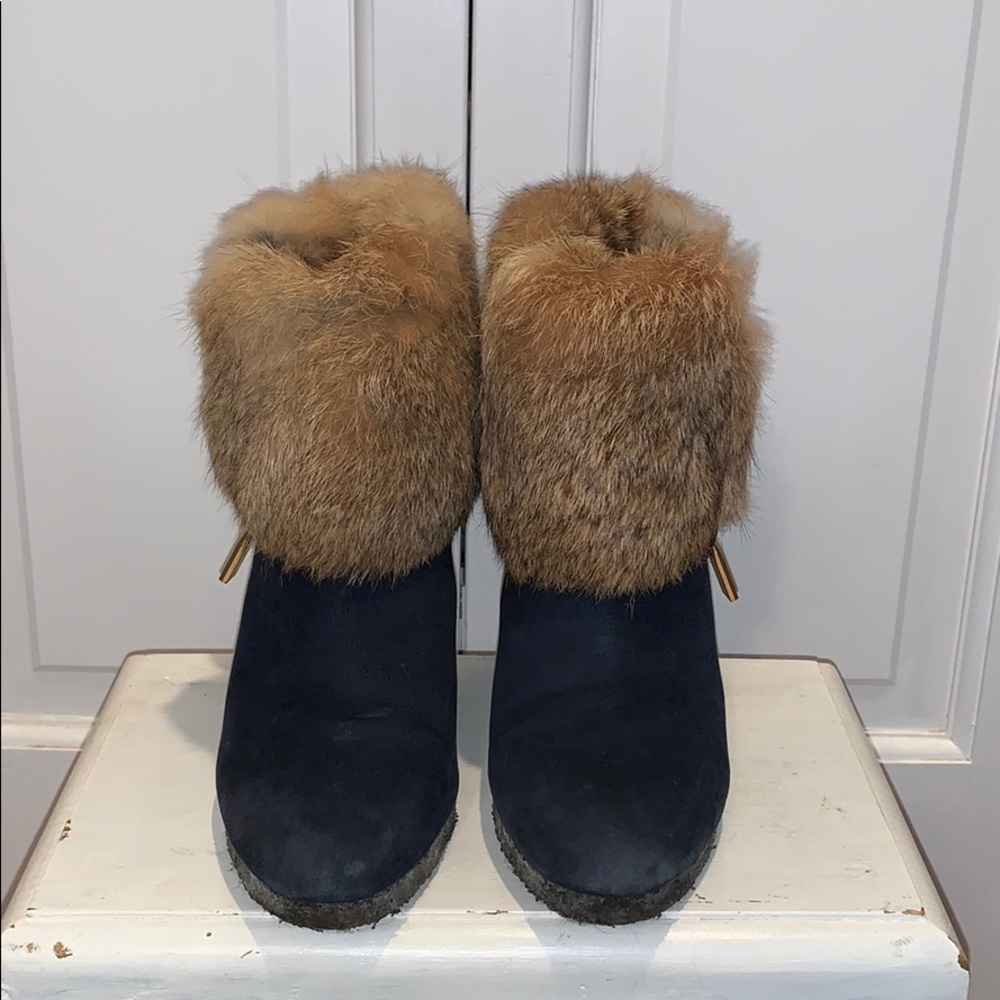 Real Fox Fur Booties